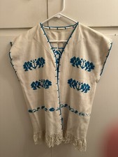 Vintage Mexican Vest Woven Embroidered - Wear or Restoration Mexico Central Amer