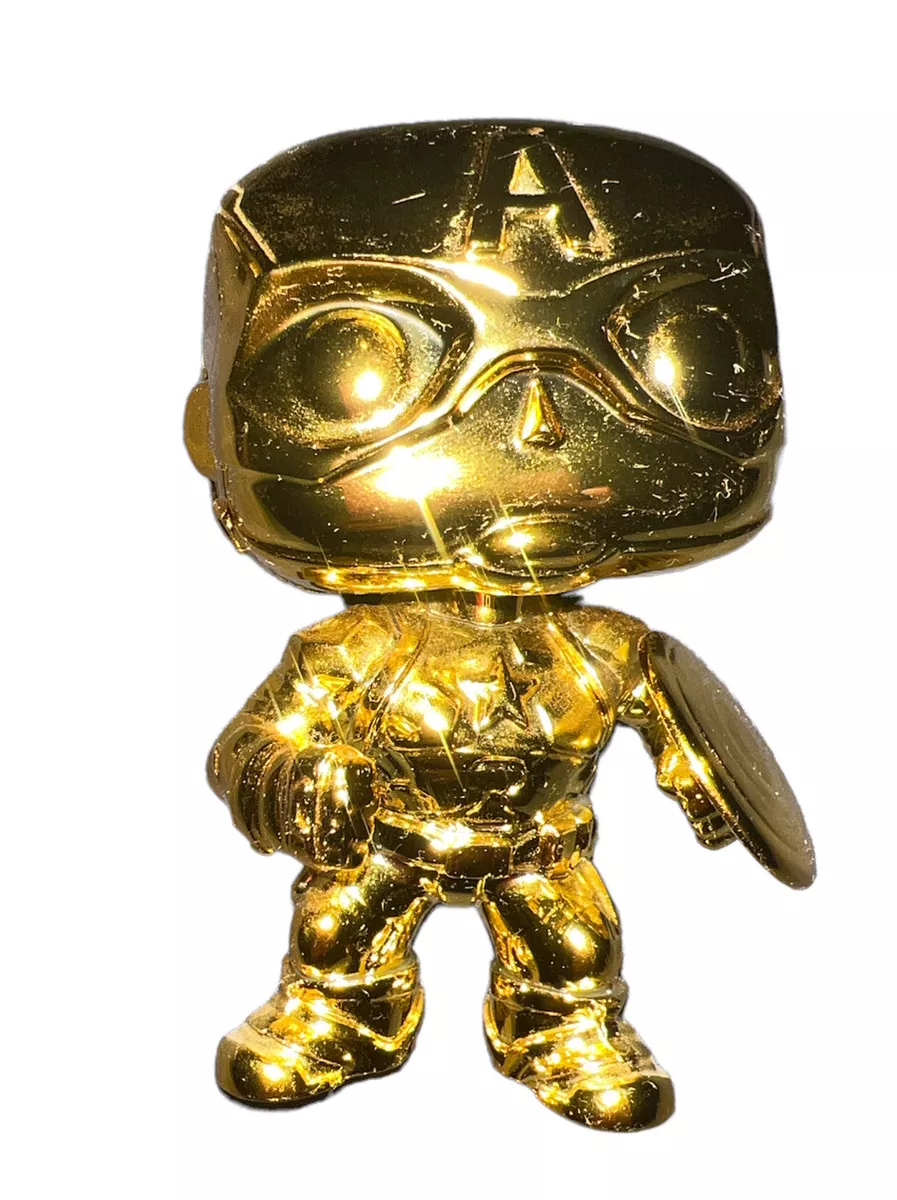 2018 Funko Pop MARVEL Studio 10th Anniv. Gold Chrome CAPTAIN AMERICA 377