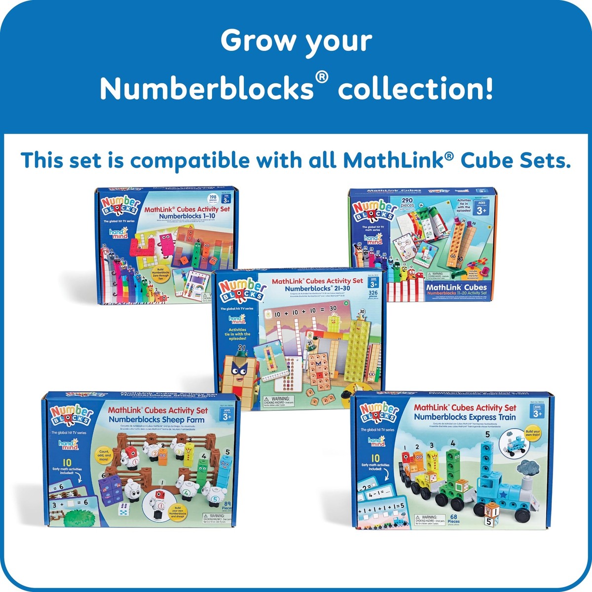 知育玩具 Number Blocks MathLink Cubes 1-30 Hand2mind MathLink Cubes Numberblocks 21-30 Activity Set, 20