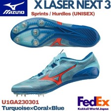 Mizuno Sprint Spike Shoes X LASER NEXT 3 Turquoise U1GA2303 01 Sprint/Hurdles