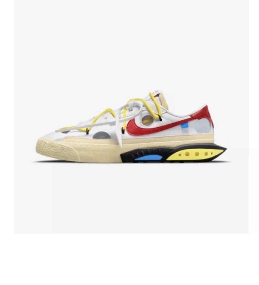 OFF WHITE X NIKE Taglia 7 5 Nike Off White x Blazer Low Bianco University Rosso NUOVO RUBARE!!