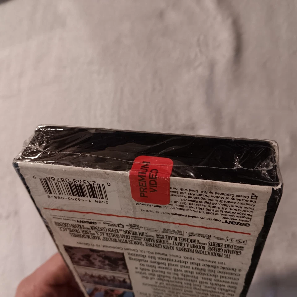 Dances With Wolves Kevin Costner Home Video VHS Vintage 1991 NEW Sealed Western - Image 4 of 4