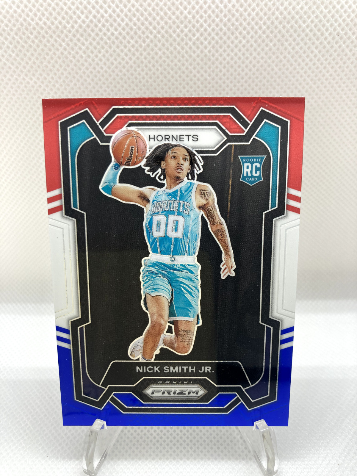 Nick Smith Jr. 2023-24 Panini Prizm Rookie Red White Blue #135 Hornets