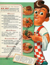 Big Boy Menu Ad Brochure Vintage Photograph P...