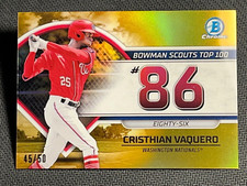 2023 Bowman Chrome GOLD REF BOWMAN SCOUTS TOP 100 #86 Cristhian Vaquero 45/50