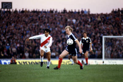 #ad #ad Scotland Kenny Burns controls the ball under pressure from Peru Hu Old Photo AU $9.00