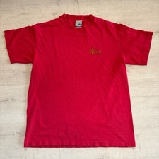 VTG 90s Stussy T Shirt Made In USA Single Stitch Red Script Logo Size M