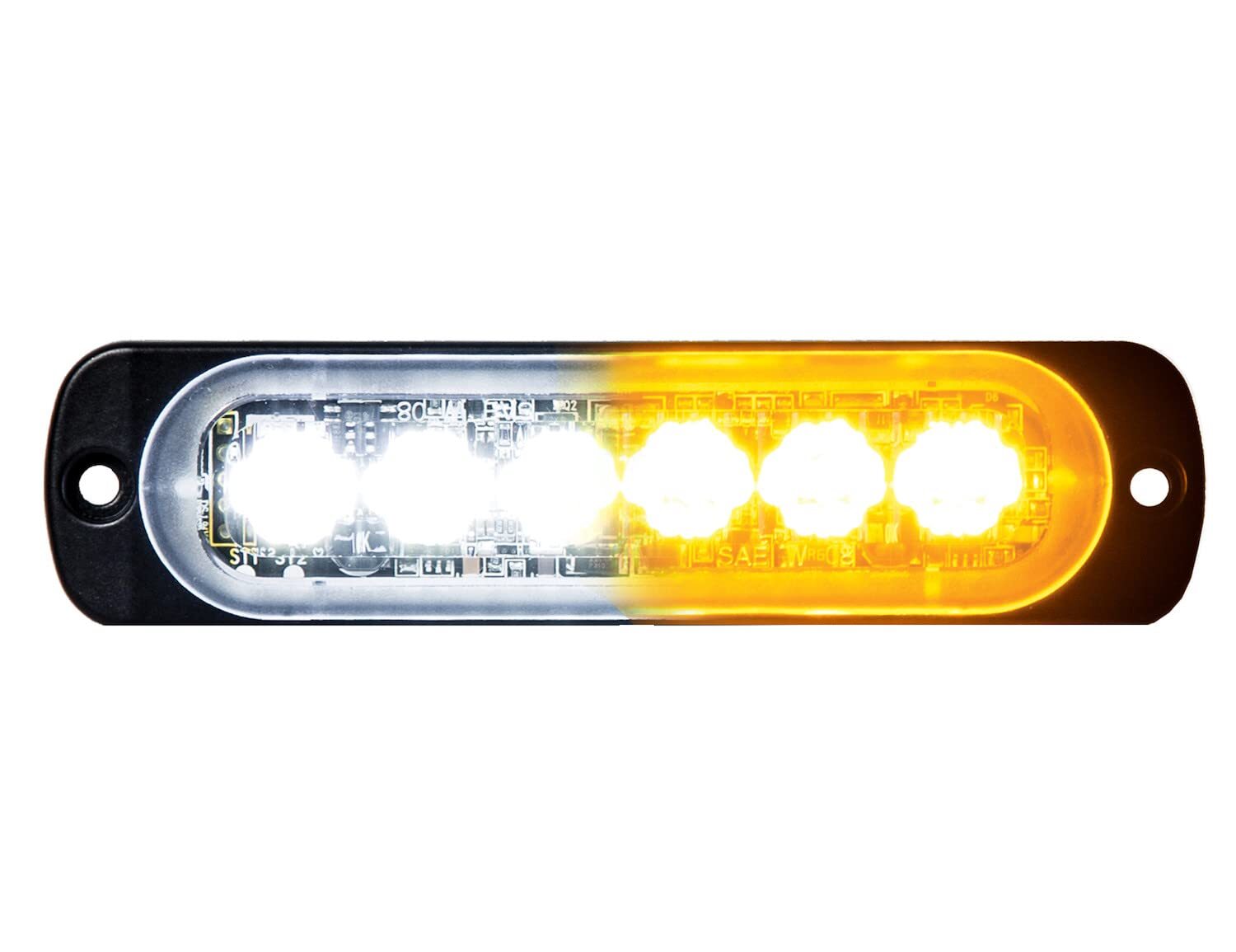 Buyers Products 8891902 LED Strobe Light Amber/Clear 6 LEDs 9 Flash Patterns
