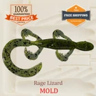 Rage Lizard Fishing Grub Mold Lure Bait Soft Plastic 100 mm