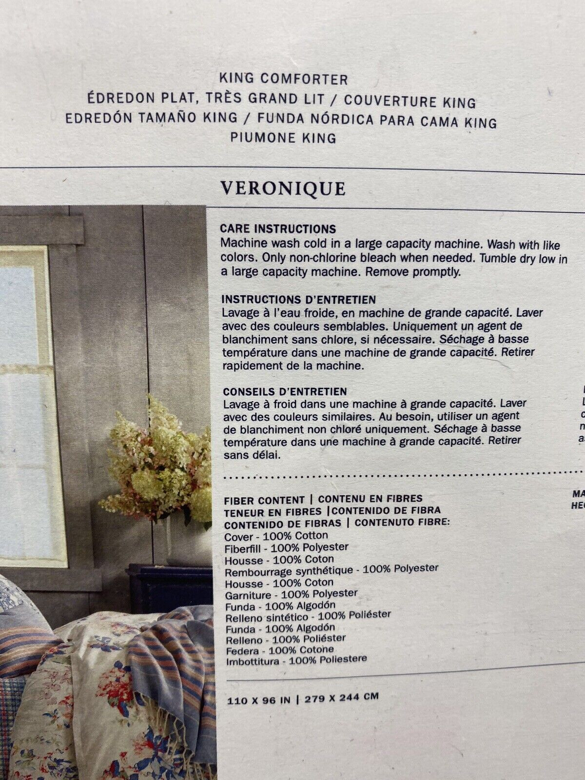 RARE & NEW Ralph Lauren Veronique Estelle King Size Comforter 110" X