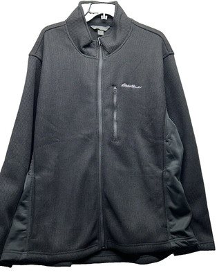 Eddie Bauer 5LLC Men's 2XL Black Waffle Knit Polyester Jacket NEW (E4)