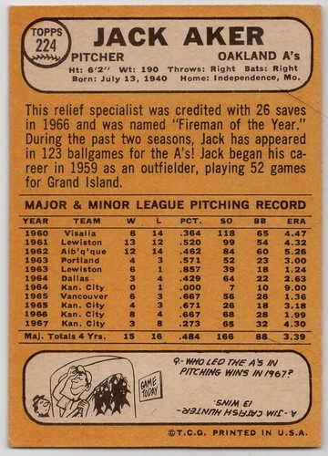 1968 Topps Baseball (1-300) Set Break EX - EX-MT U-Pick from Drop Down List - Picture 278 of 448