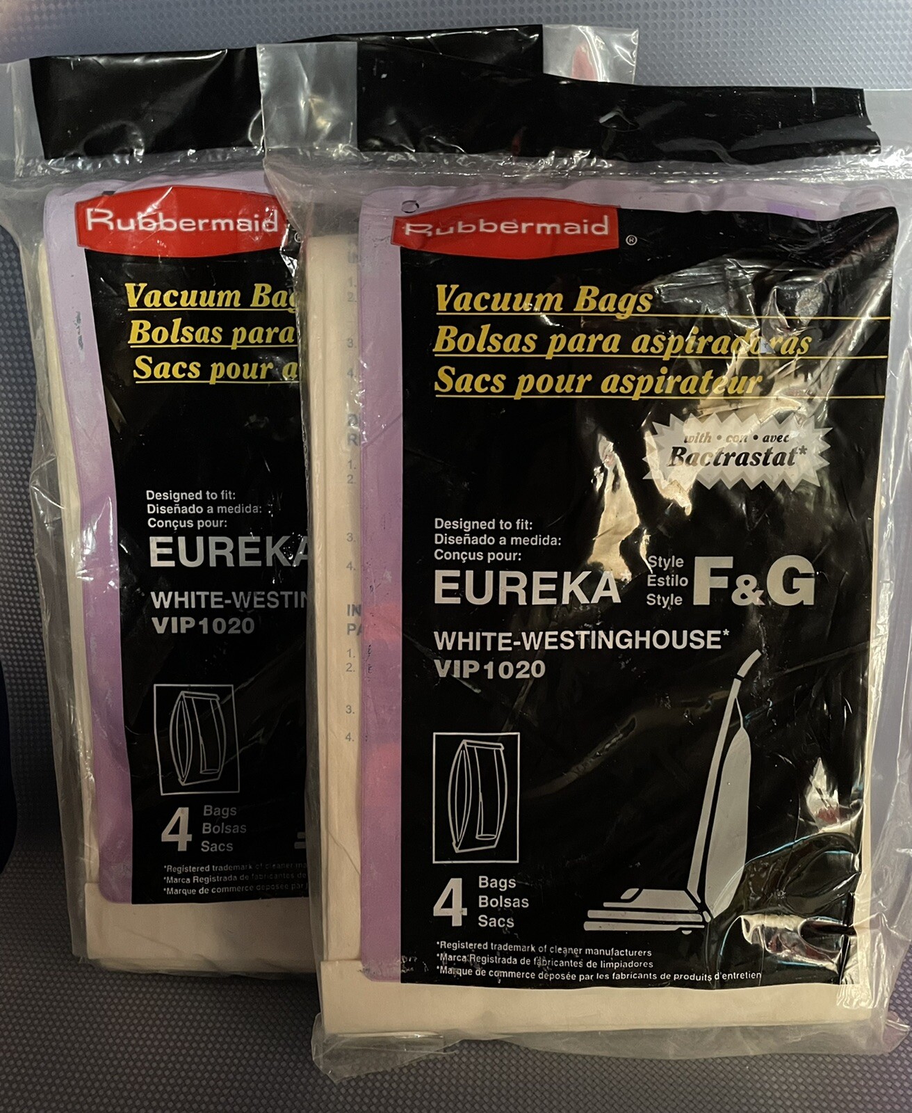 Rubbermaid Vacuum Bags for Eureka Style F&G, WhiteWestinghouse VIP1020