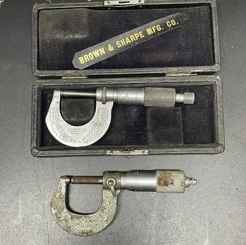 mitutoyo and L. S Starrert micrometer set