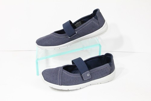 Easy Spirit Sneakers sz 11 Mary Jane Flat Shoes Women Blue Faux Suede comfort - Picture 5 of 9