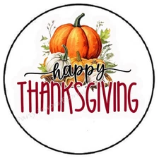 HAPPY THANKSGIVING ENVELOPE SEALS LABELS STICKERS PARTY FAVORS
