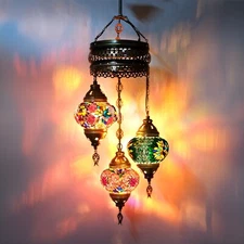 Turkish Chandeliers, Asylove Mosaic Pendant Lamp, Moroccan Hanging Ceiling Light