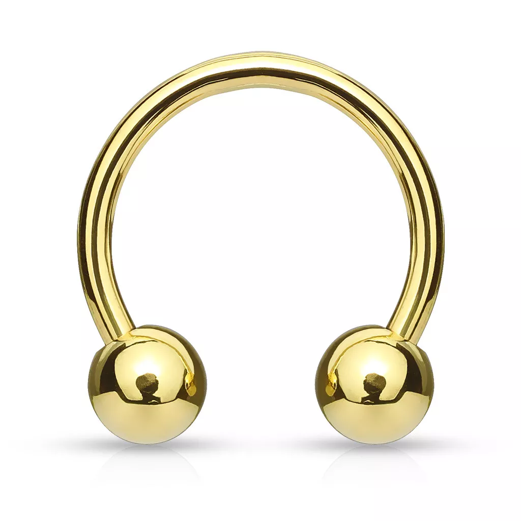 Gold circular barbell deals