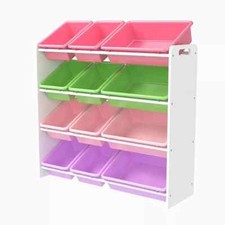 Kids Storage Wooden Unit Children's Bookshelf Toy Shelves Organiser