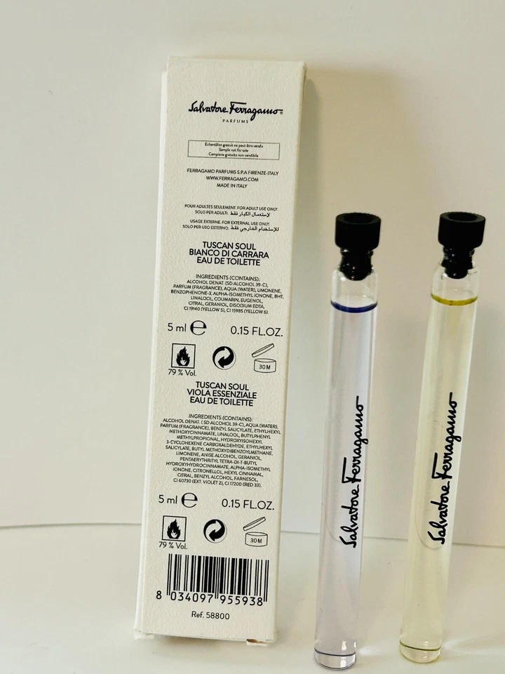 Salvatore Ferragamo Tuscan Soul Bianco + Viola Eau de Toilette 2 muestras de 5 ml Foto 2 de 2