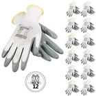Grey Nitrile Dipped Poly Work Gloves ( 12 Pairs ) 1 Dozen JORESTECH