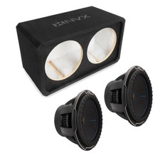 NVX NE122S Dual 12" Sealed 3/4" MDF Subwoofer Enclosure w/ CompQ Subwoofer