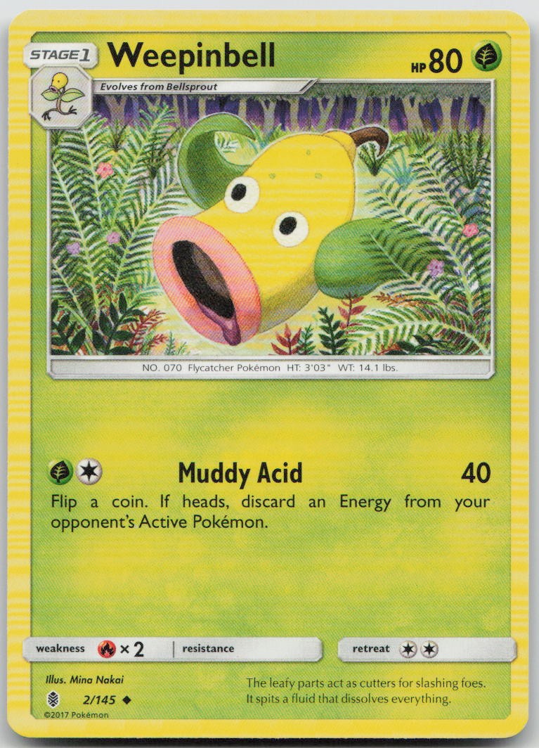Weepinbell 2/145 Guardians Rising Uncommon Pokemon MP