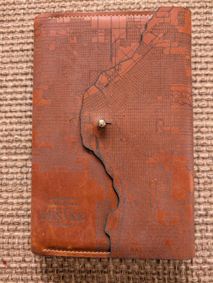 Tactile Craftworks Denver Map Leather Journal Handmade