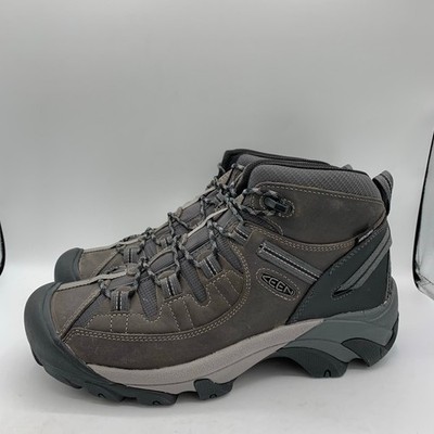 KEEN Targhee II Hiking Boots Mens Size 10.5 Wide Grey Leather Hiking Waterproof