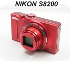 Nikon COOLPIX S8200 Digital Camera Red 16.1MP Compact 14x zoom Tested Japan