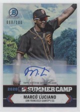 2021 Bowman Chrome 2020 Summer Camp Auto 88/100 Marco Luciano #SC-6 Auto 05yk