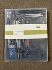 Mr. Pen- 15 Pcs Compass Set with Swing Arm Protractor 6" , Geometry Set -New