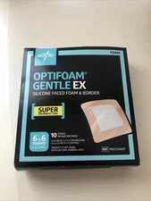 Medline Optifoam Gentle EX Bordered Foam Adhesive Dressing, 6" x 6" Square 10/BX