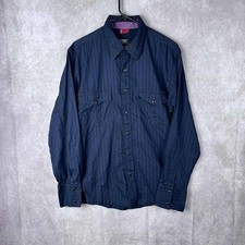 Vintage Levi's Red Tab Black Western Style Pearl Snap Shirt Size XL