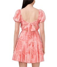 1.STATE Womens Floral Puff Sleeve Fit & Flare Dress