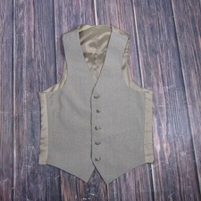 Suit Vest Mens Medium Gray Solid 3 Piece Formal Waistcoat Business Wedding