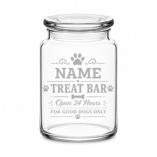 Dog Treat Container Personalized with Name Treat Bar Jar for Dogs Style T2