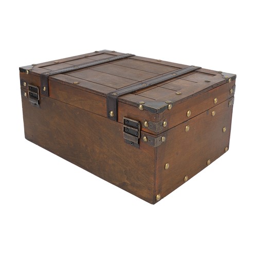 Hot HG Wooden Chest Portable Vintage Distressed Multifunctional Wood Storage - Picture 17 of 23