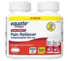 (500) EQUATE Extra Strength Pain Reliever Acetaminophen - * Compare to Tylenol