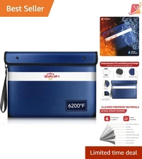 Fireproof Bag Water Resistant Zipper 13.9x10.6 Fireproof Document Envelope