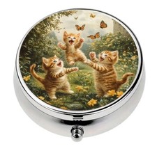 Kitten Cat pill box medicine Trinket NEW Free Ship 2 Inch Stocking Stuffer