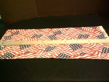 Washed  Ironed Patriotic Flags Long Quarter 9" X 44" Cotton Fabric