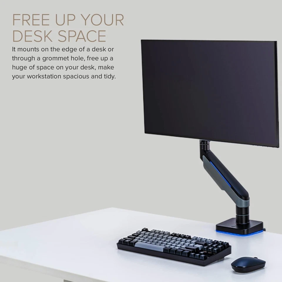 POUT White HeavyDuty Monitor Arm Adjustable Steel Desk Mount 17’’-49’’ Monitor - Image 4 of 4