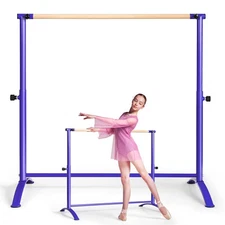 51" Portable Freestanding Ballet Bar w/ Reinforced Iron Pipes for Dance Room
