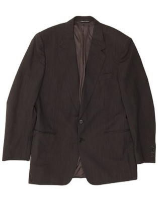 Canali Herren 2 Knopf Blazer Sakko IT 50 Large Schwarz Wolle ZI06