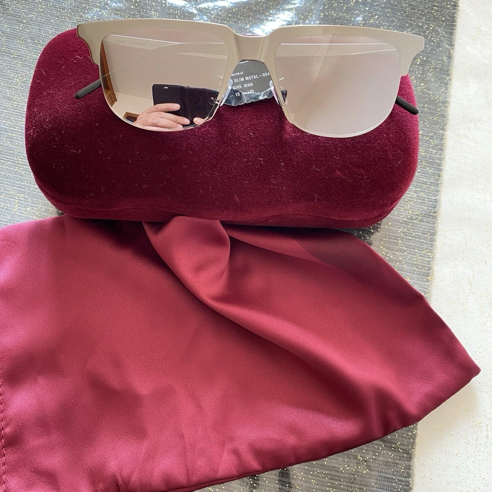 occhiali da sole uomo Saint Laurent Sl 420 Slim Metal 004 52 18-145 - Immagine 3 di 4