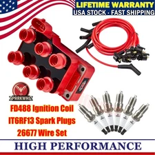 Ignition Coil + Wire Set +Spark Plug for Ford Mustang Mazda Mercury Jaguar FD488