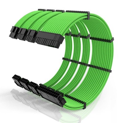 16AWG PSU Cable Extension Kit with Cable Combs,1x24pin ATX/1x8pin(4+4) EPS/2