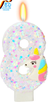 Einhorn Geburtstagskerzen Zahlen 8 Jahre, Einhorn Kerze 8 Geburtstag MäDchen, Un