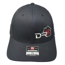 Richardson 112 Trucker Hat Black Red Snapback OS Adjustable Embroidered Logo